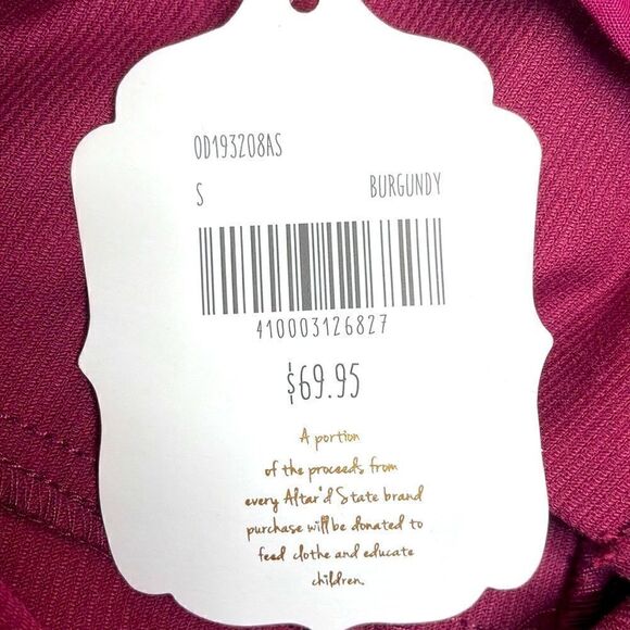 altar’d state Emma Cord Jumper burgundy corduroy minidress size Small - Picture 10 of 13